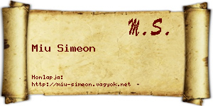 Miu Simeon névjegykártya